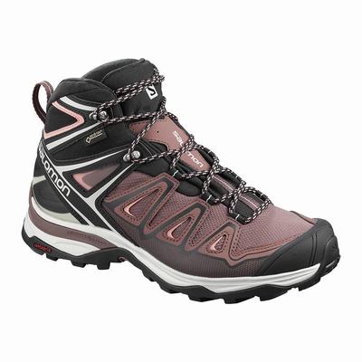 Női Salomon X ULTRA 3 MID GORE-TEX Túrabakancs SA3720519 Fekete/Korall